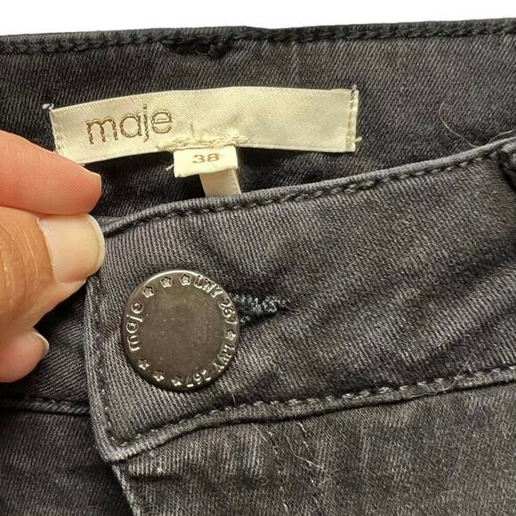 Maje Jaw Skinny Jeans Denim Ankle In‎ Anthracite Black - Picture 8 of 12